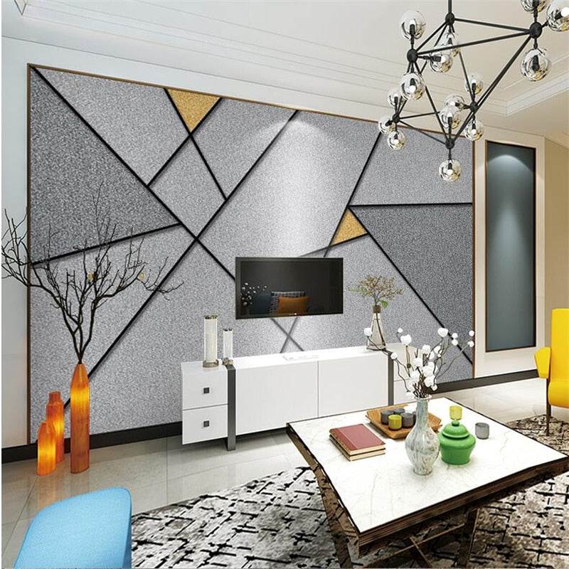 3D Wallpaper Modern Geometric Lines